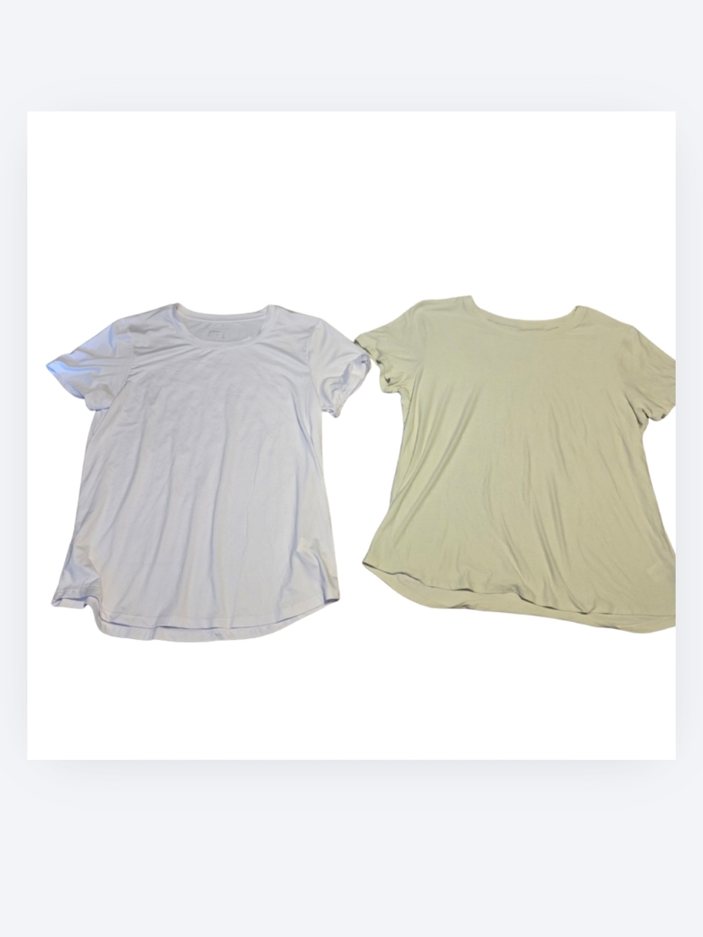 Jockey Two-Pack Crew Neck Tees in White and Light Olive